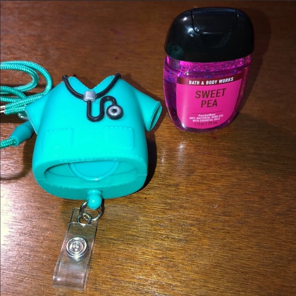 Green Nurse Scrub Medical Id & Sanitizer Holder